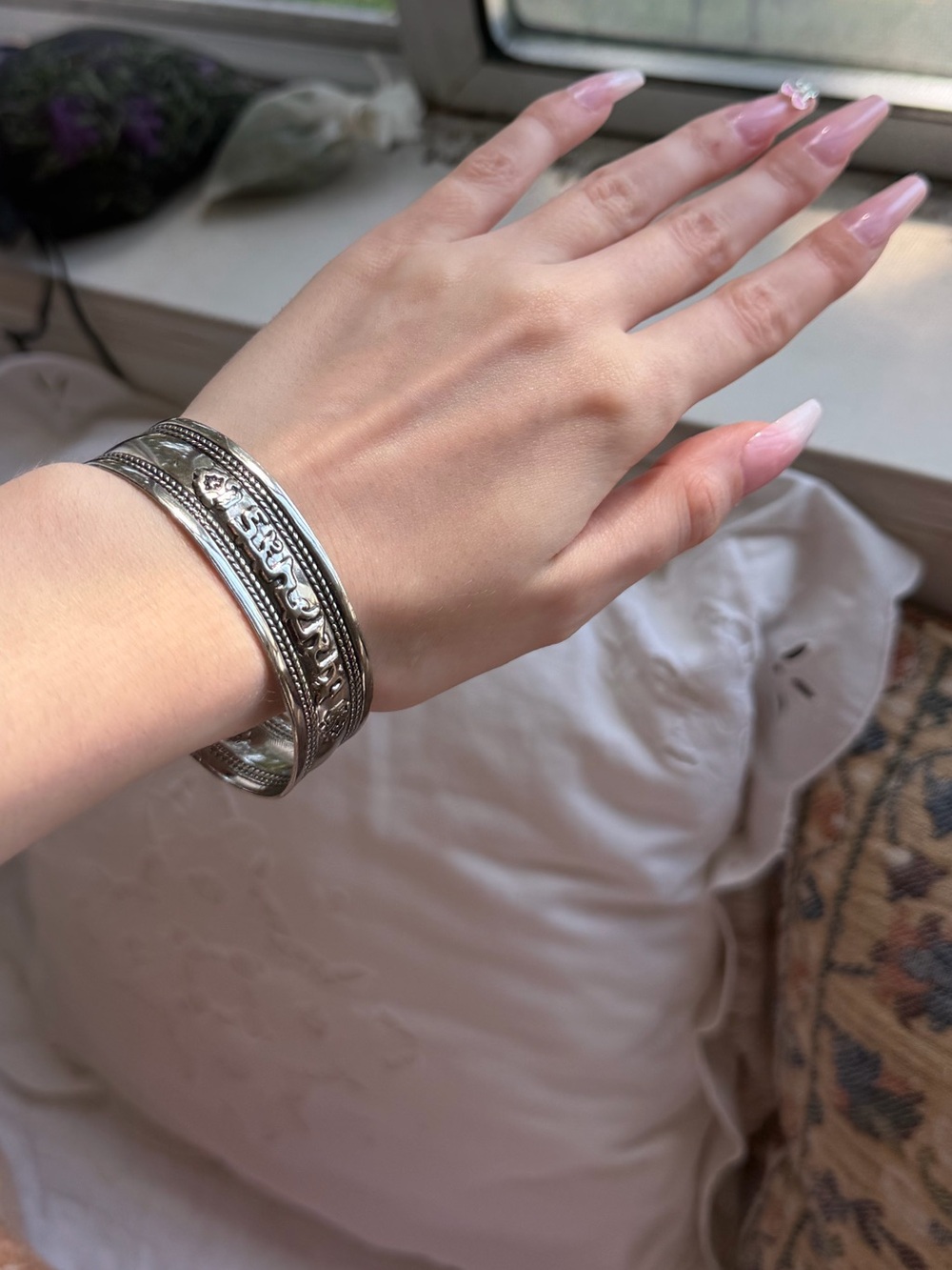 Sterling Silver Engraved Cuff Bracelet
